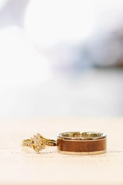 Titanium Ring with Hawaiian Curly Koa Wood