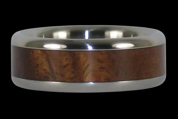 Titanium Ring with Hawaiian Curly Koa Wood