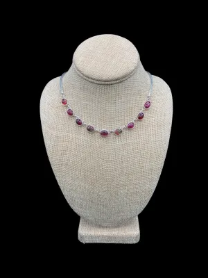 Tourmaline Bi-Color Silver Necklace