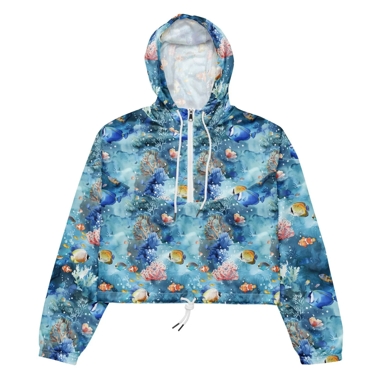 Tropical Reef Fish Women’s cropped Windbreaker