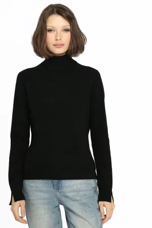 Turtleneck Pullover With Sleeve Slit Detail