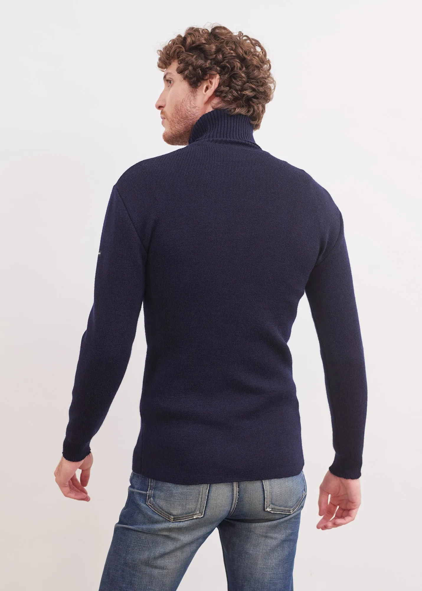 Turtleneck sailor jumper - in pure new wool (MARINE)