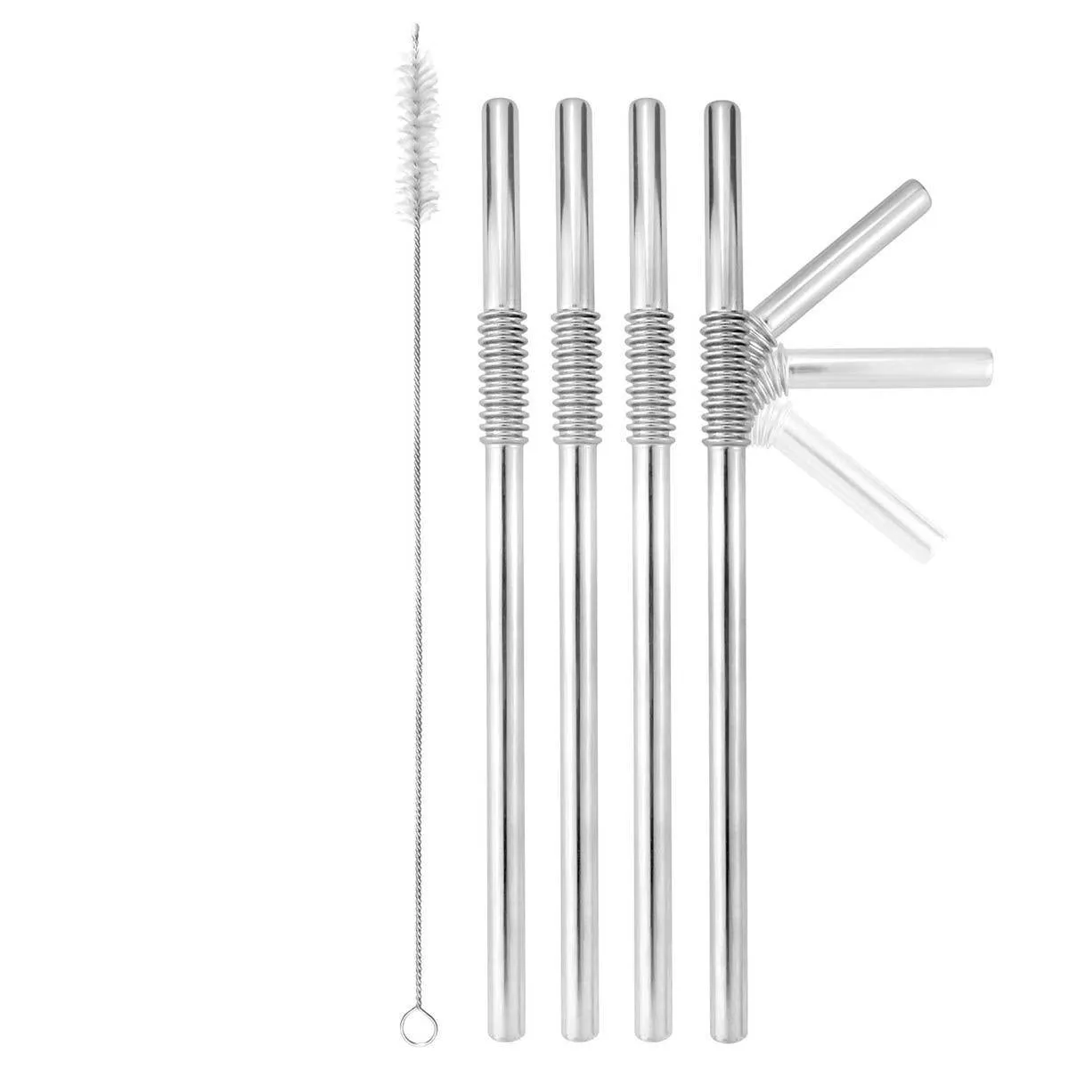 Turtleneck Stainless Steel Drink Straws (Set Of 4)