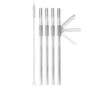 Turtleneck Stainless Steel Drink Straws (Set Of 4)