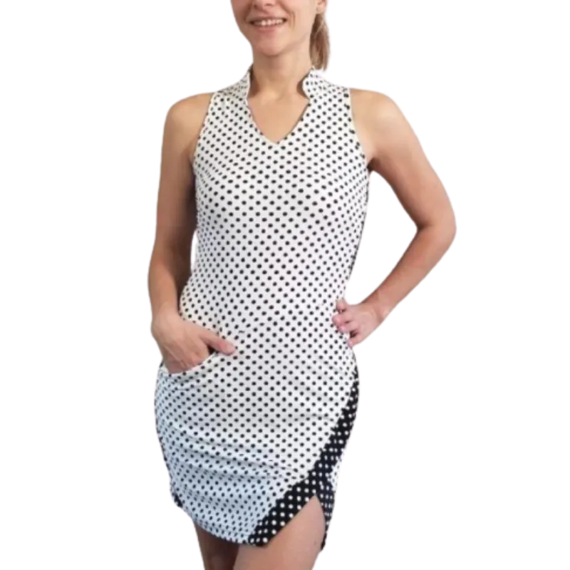 Tzu Tzu Kaia Dress - Polka Dotty -White/Black