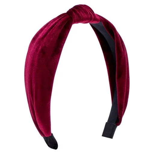 Velvet wrapped headband with knot