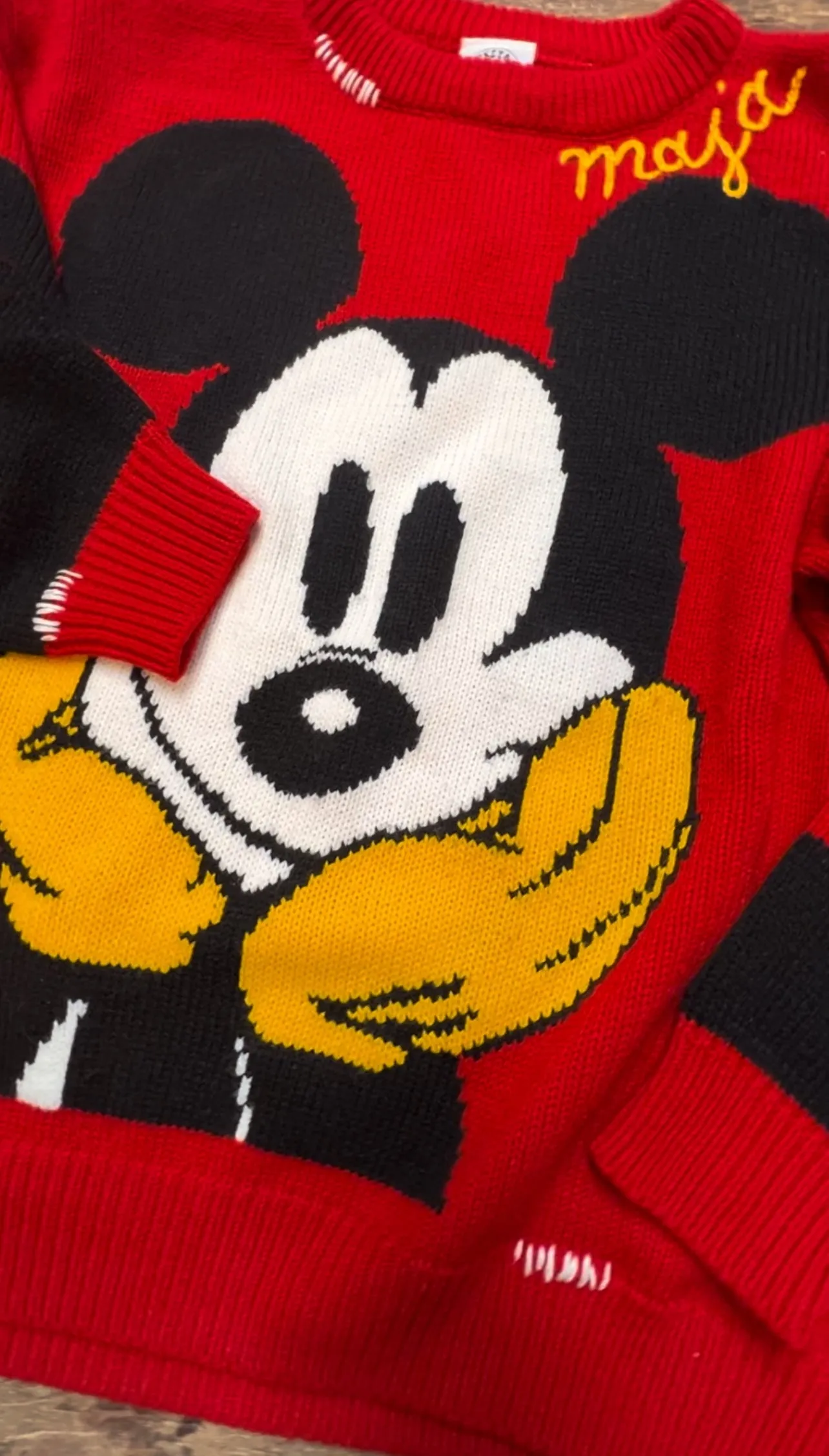 Vintage Mickey Sweater-M,L-Customize Your Embroidery Wording