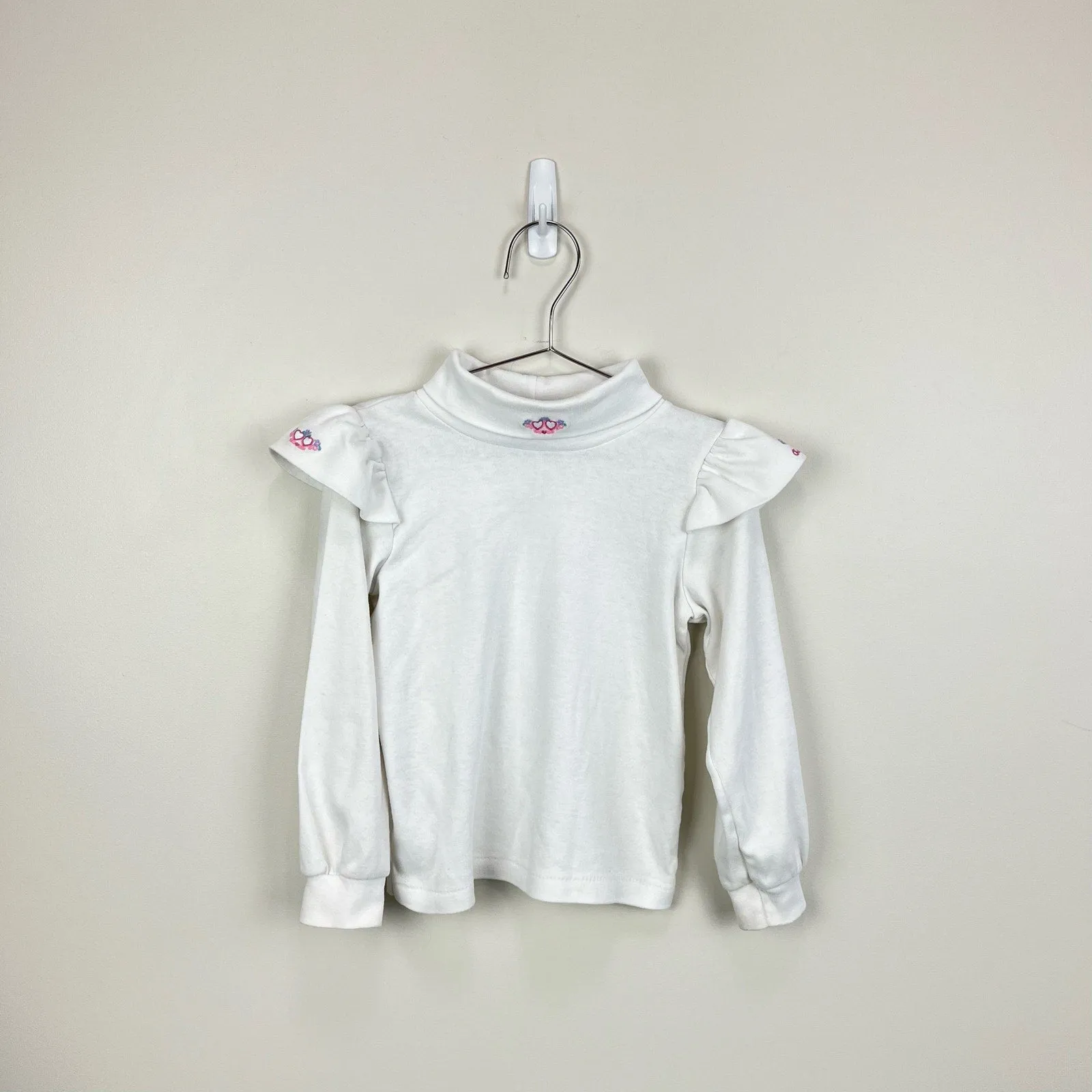 Vintage Oshkosh B'gosh White Heart Turtleneck 6 USA