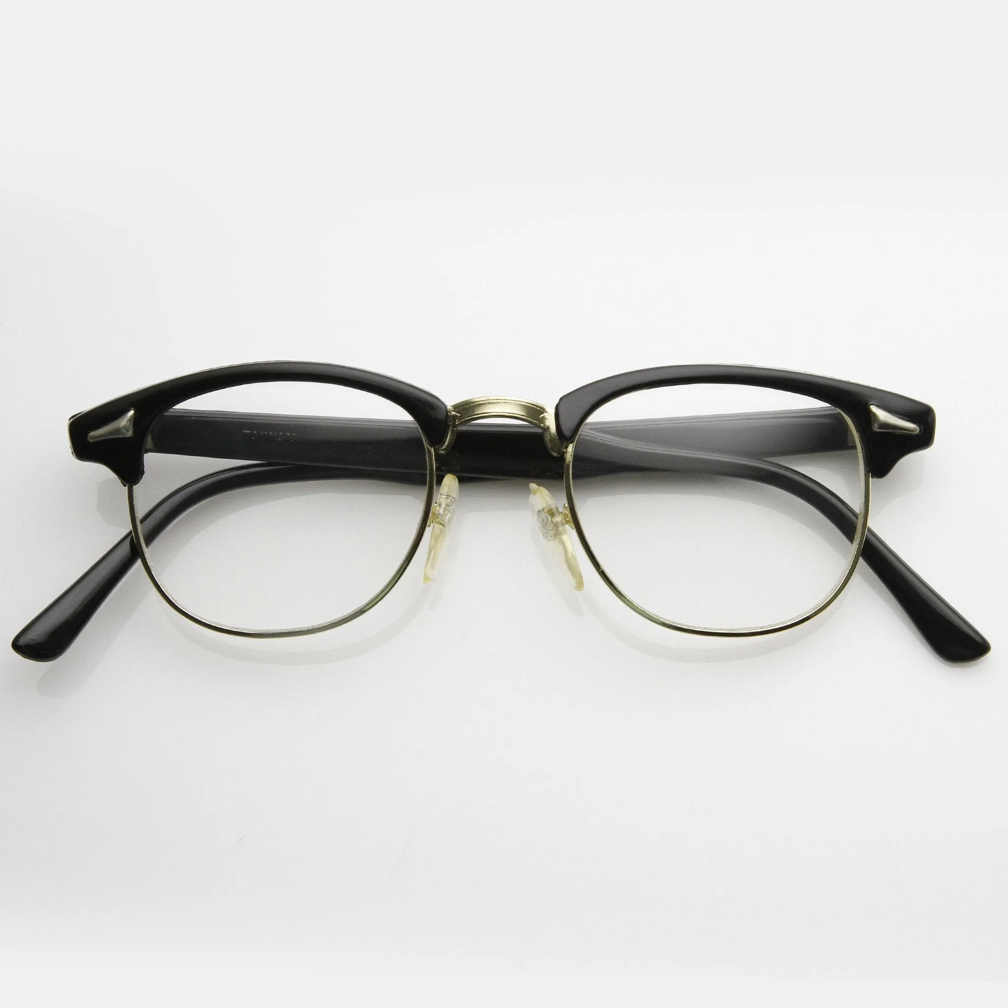 Vintage Thin Horned Rim Half Frame Glasses 7208