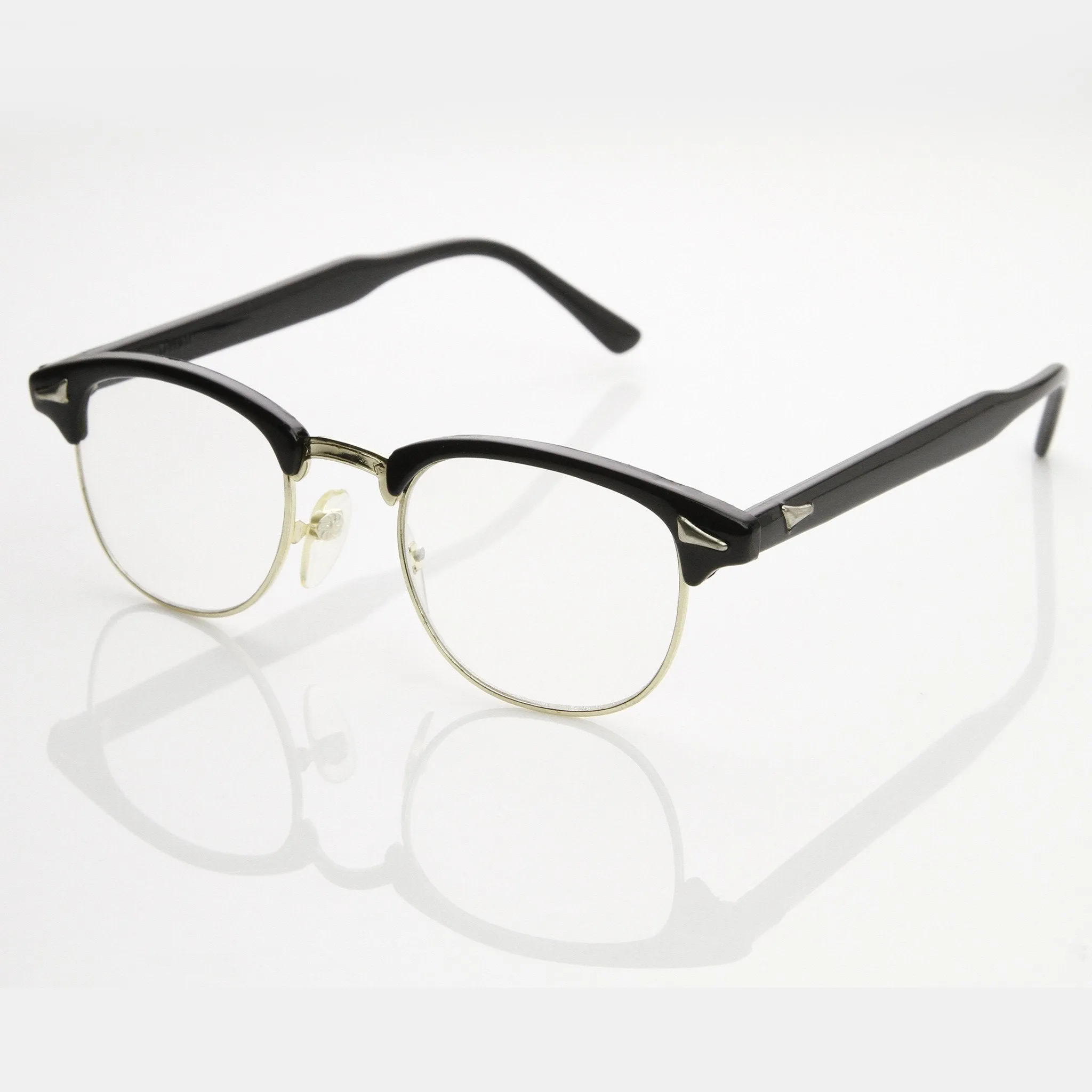 Vintage Thin Horned Rim Half Frame Glasses 7208