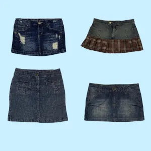 Vintage Y2K Denim Mini Skirts Lot - 100 Pcs for Resellers!