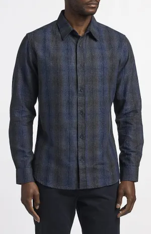 Vustra Long-Sleeve Titanium Navy Plaid Shirt