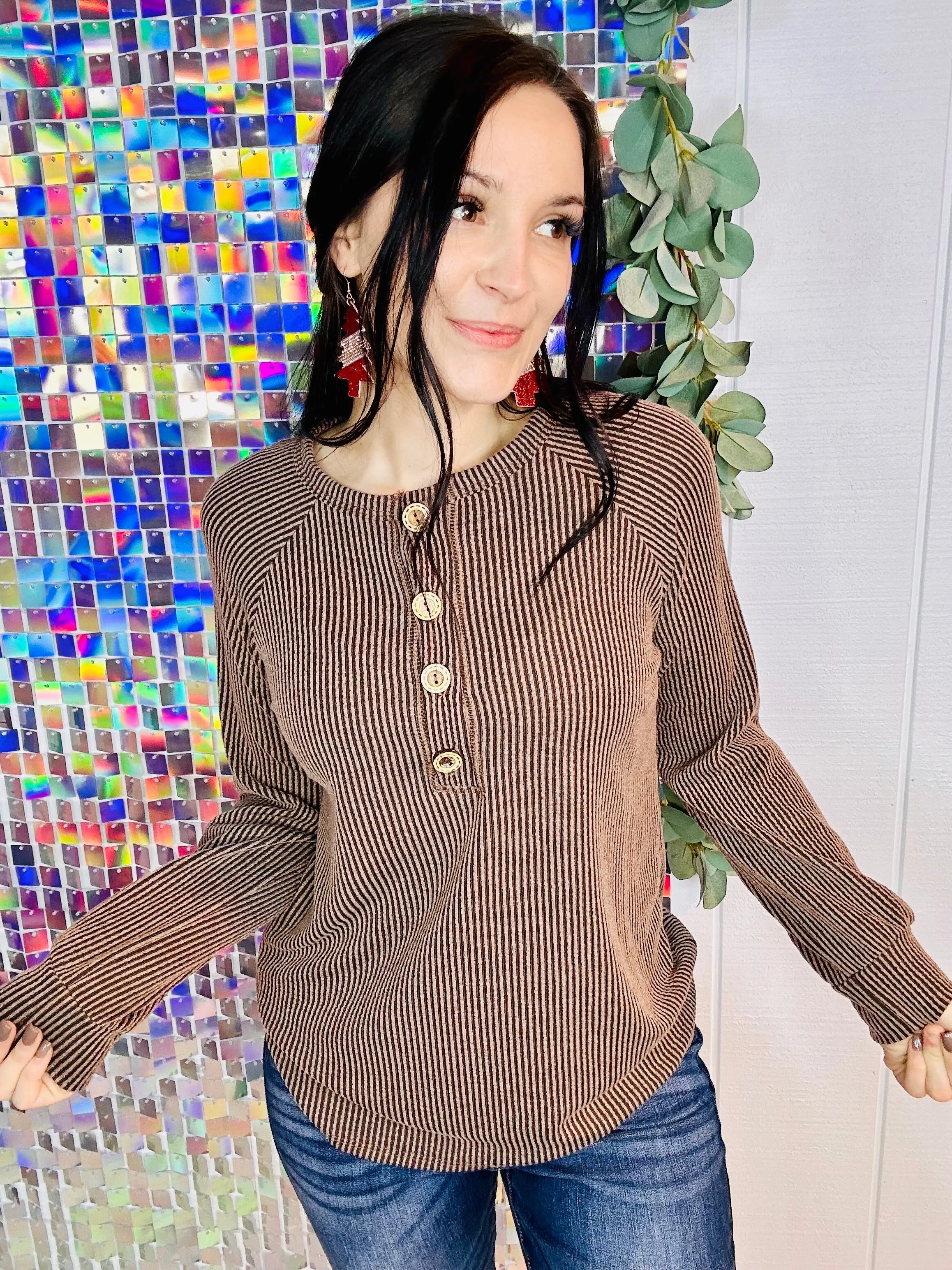 Warm Coco Ribbed Top