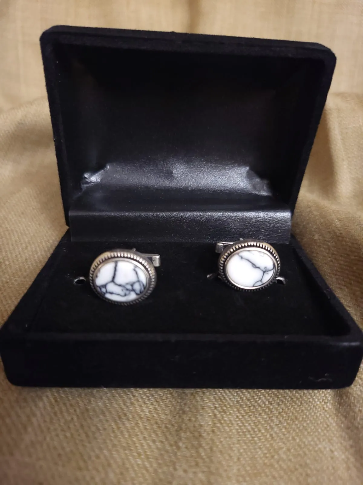 White Feroza Cufflinks