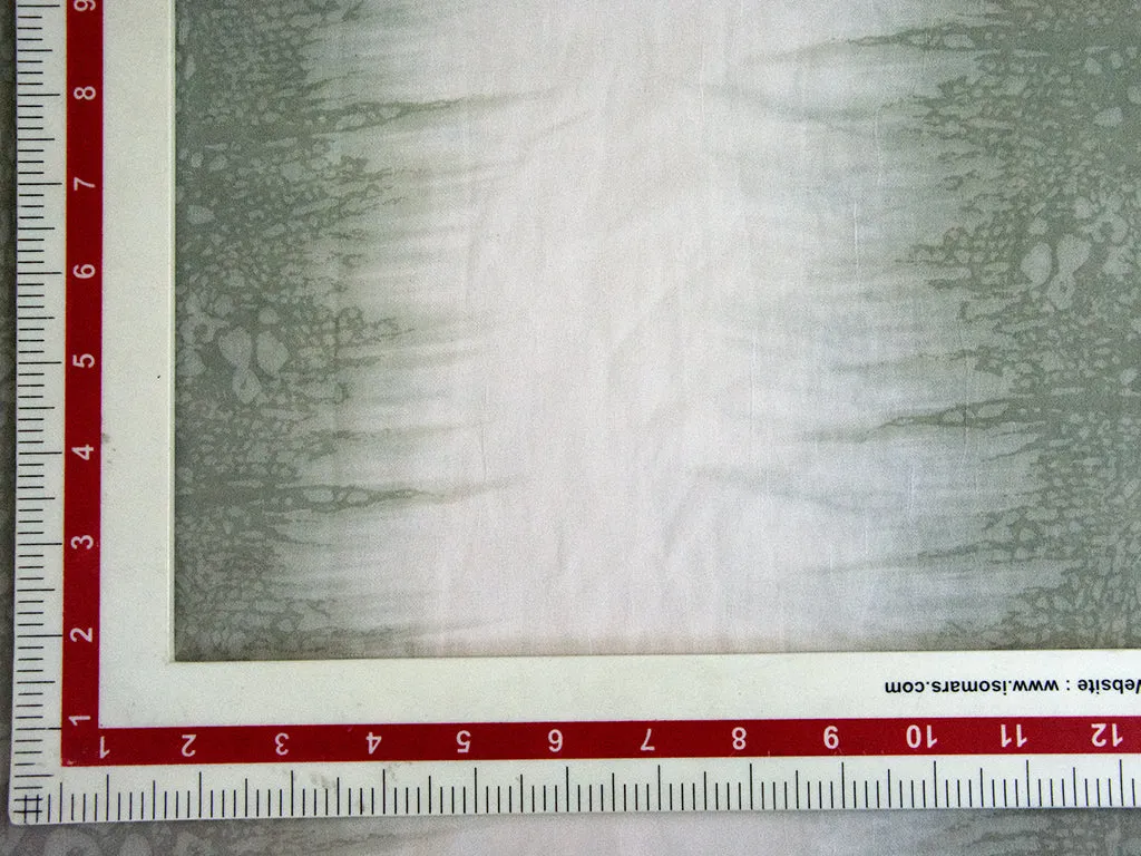 White Moss Green Abstract Georgette Fabric