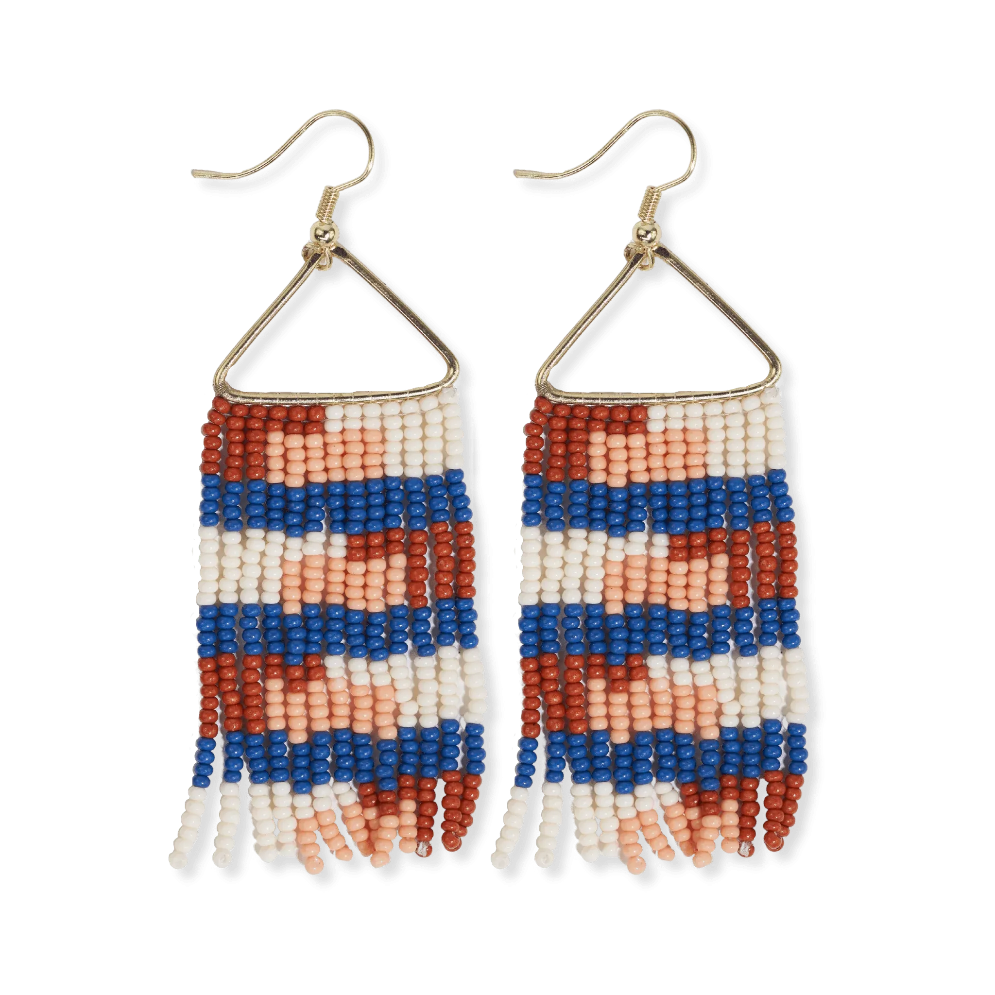 Whitney Quilted Beaded Fringe Earrings Sedona