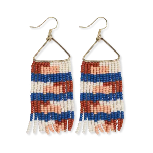 Whitney Quilted Beaded Fringe Earrings Sedona