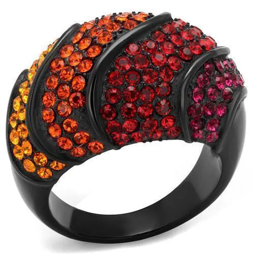 Women Stainless Steel Synthetic Crystal Rings Fall Fire