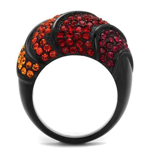 Women Stainless Steel Synthetic Crystal Rings Fall Fire