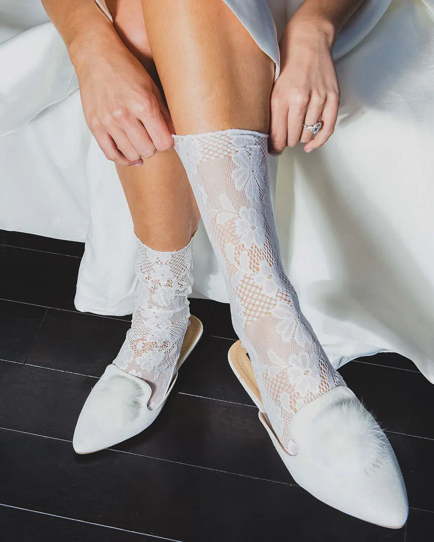 Women's Allure Lace Floral Slouch Socks