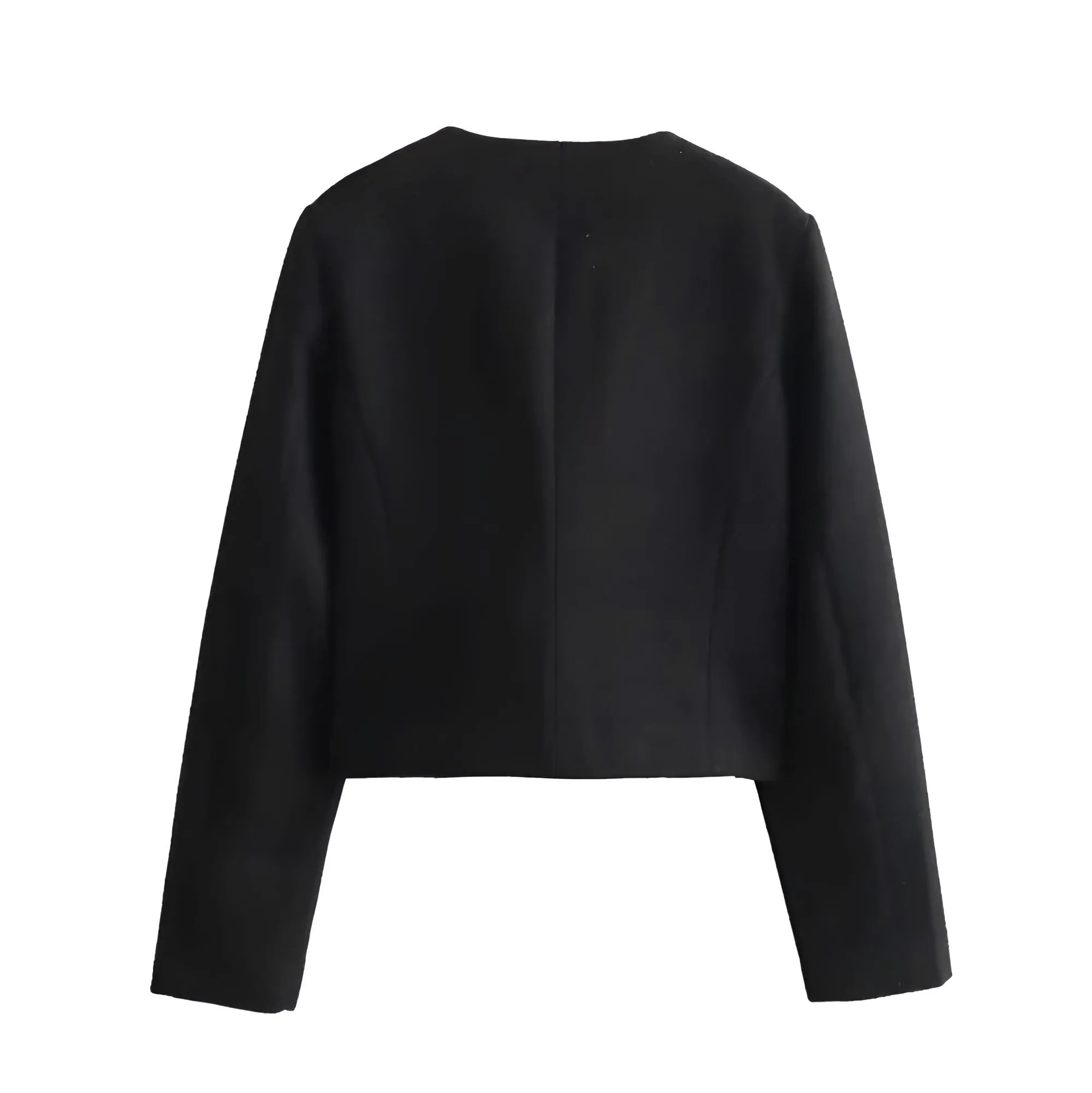 Women's Button Cropped Jacket Demi-Season Short Coats Elegant Women's Coat