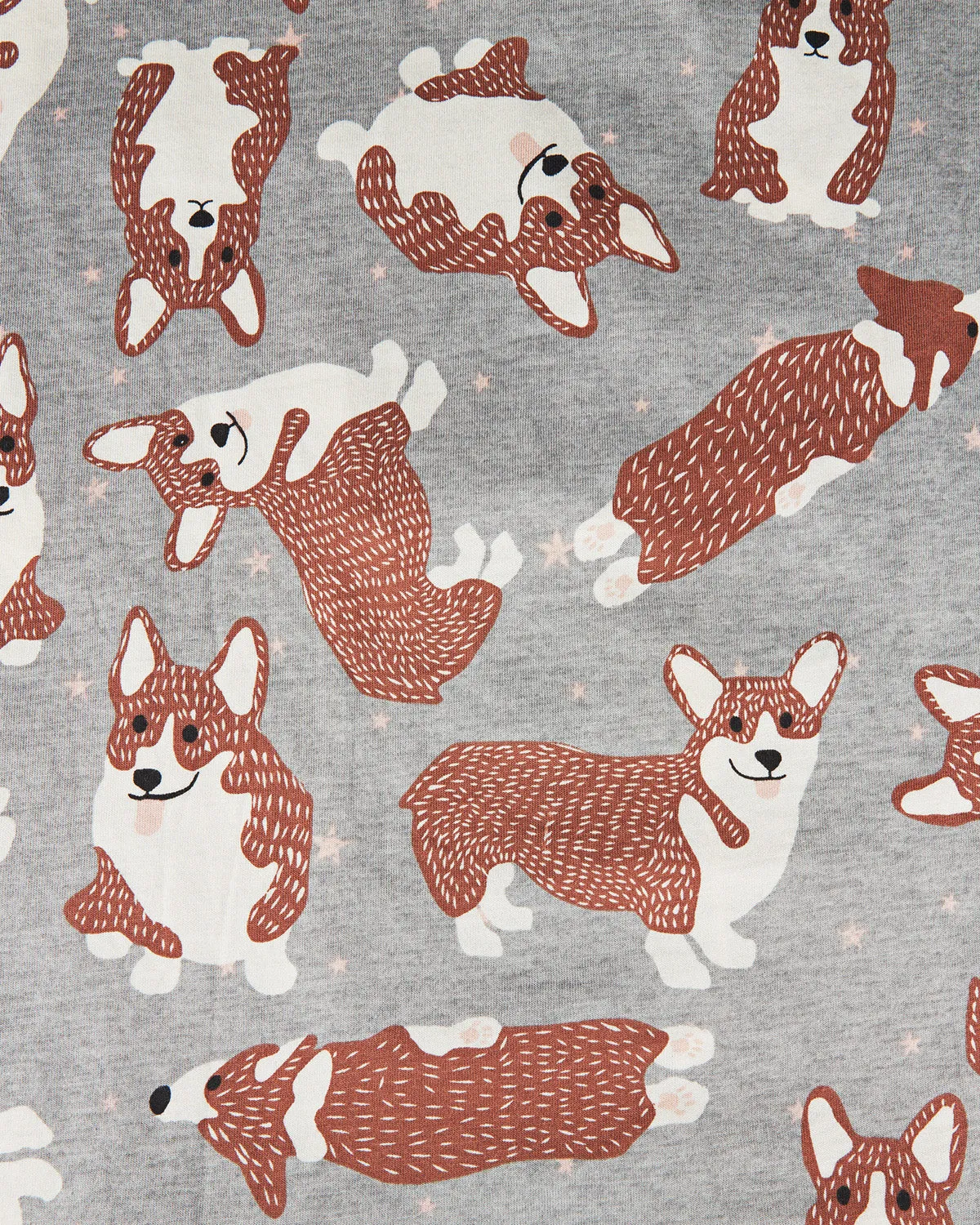 Women's Corgi Dog Notch Collar Cotton Blend Pant Pajama Set