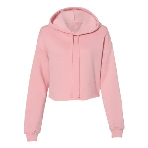 Women's Cropped Fleece Hoodie - Pink