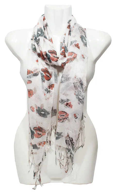 Women's Flower Printed Fashion Casual Fall / Spring Scarves Wholesale