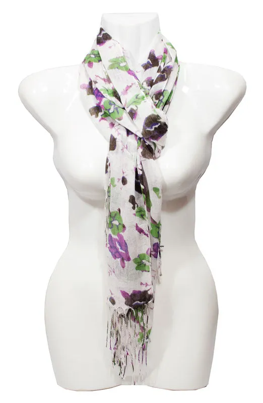 Women's Flower Printed Fashion Casual Fall / Spring Scarves Wholesale