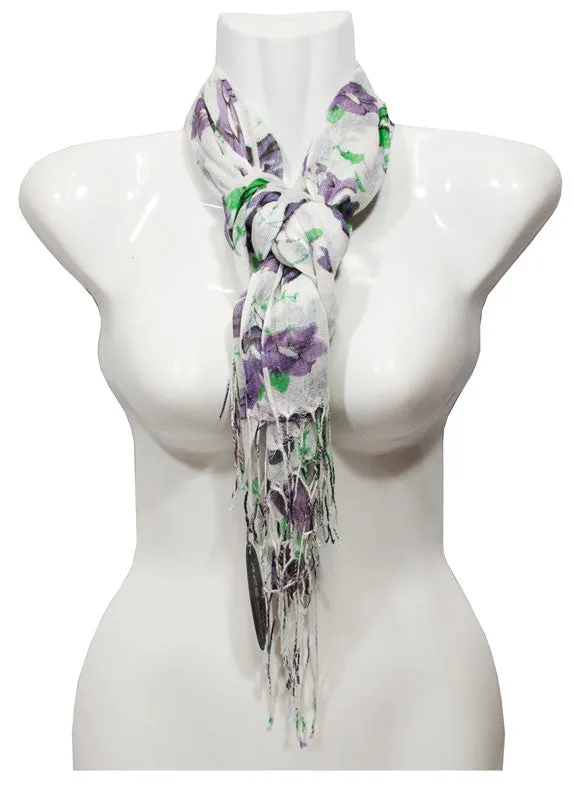 Women's Flower Printed Fashion Casual Fall / Spring Scarves Wholesale