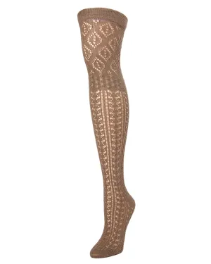 Women's Fret Mix Openwork Over the Knee Socks