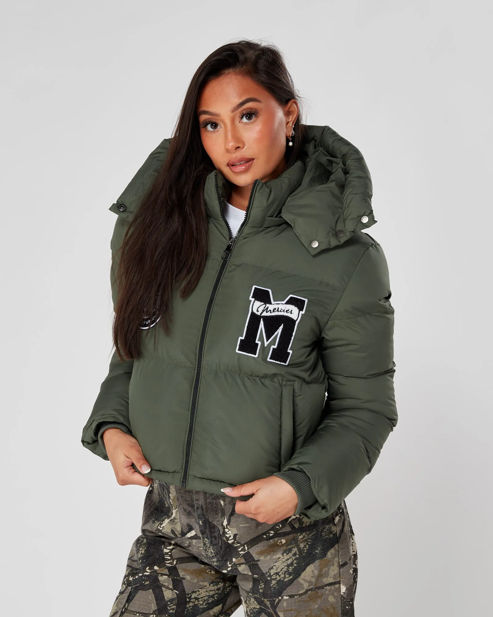 Womens Khaki Academy Cropped Jacket