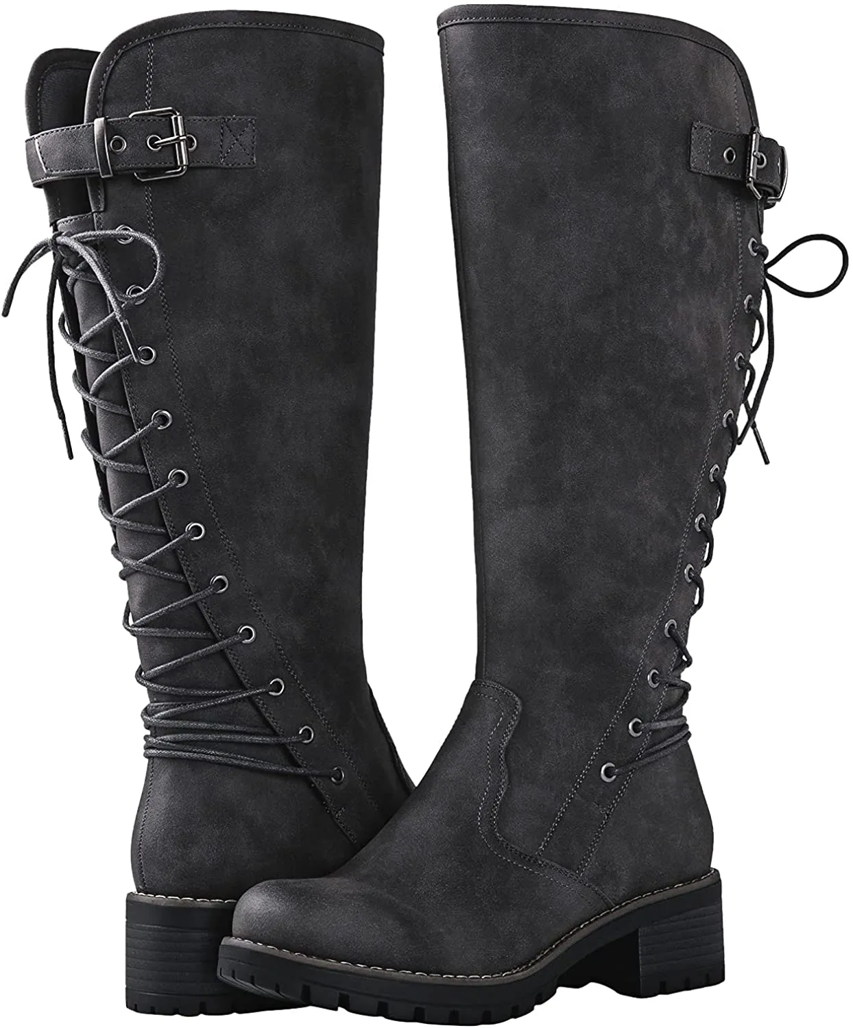 Women's Lace Up Back Knee High Fashion Boots