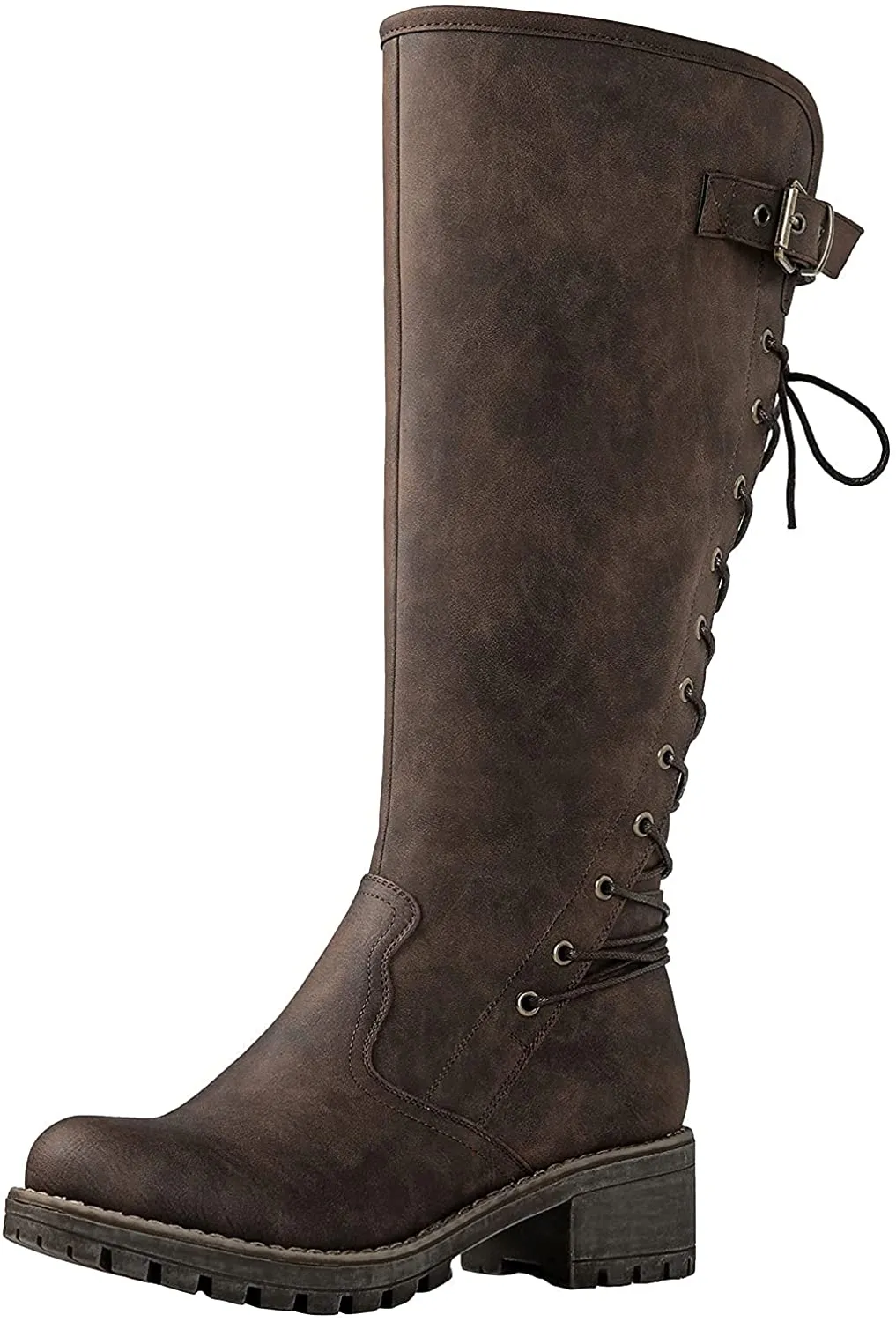 Women's Lace Up Back Knee High Fashion Boots