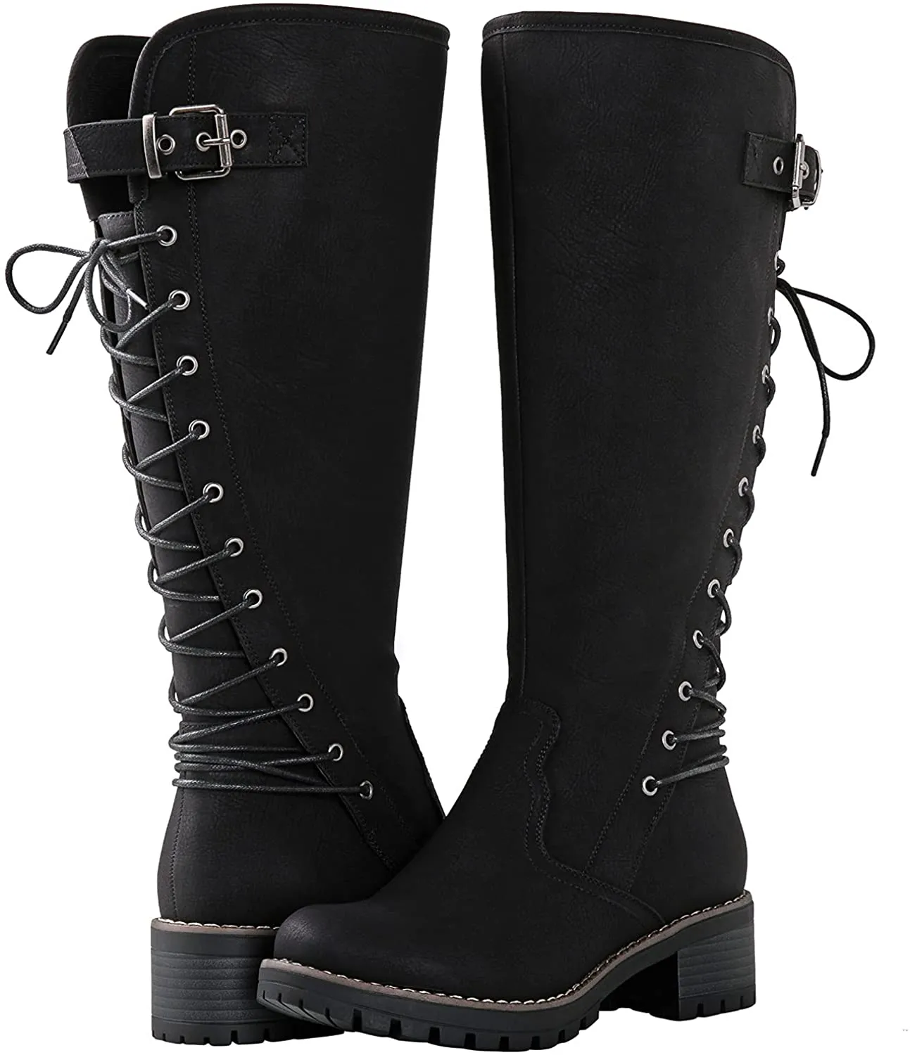 Women's Lace Up Back Knee High Fashion Boots