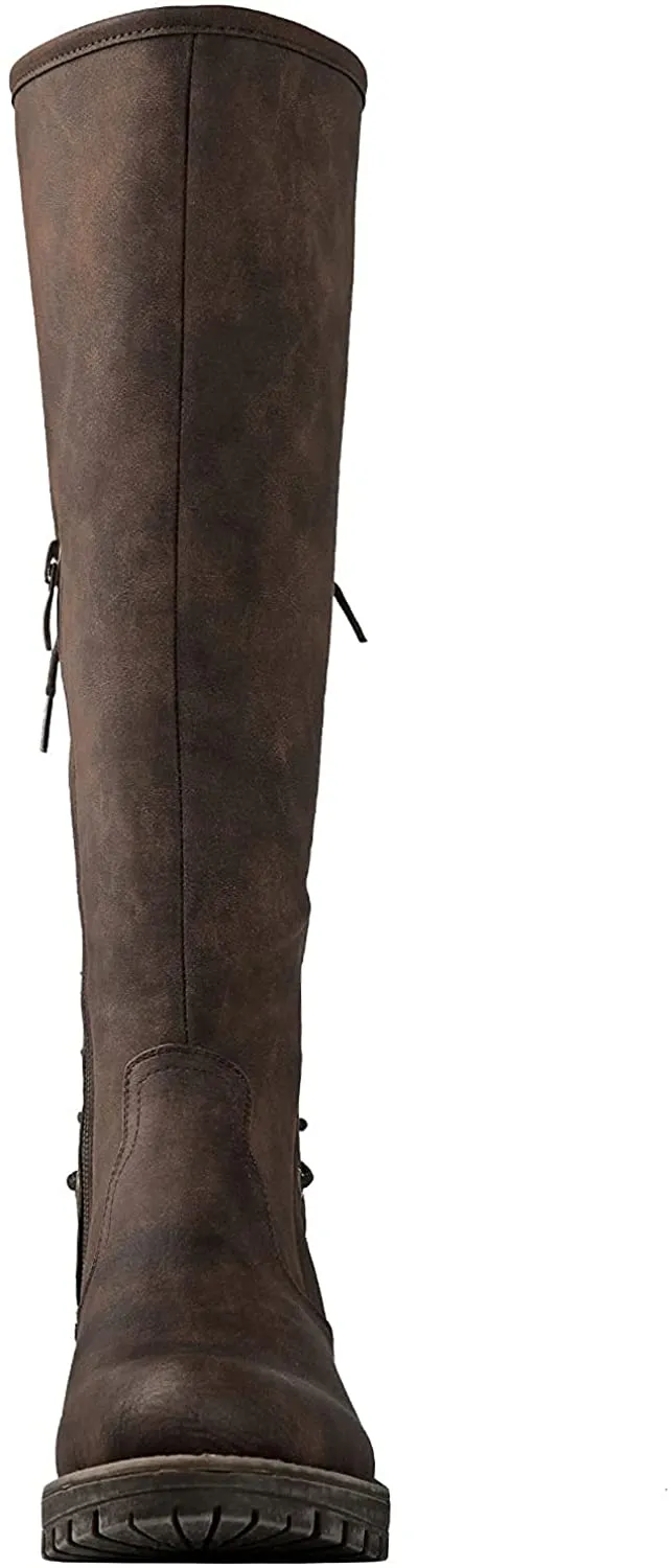 Women's Lace Up Back Knee High Fashion Boots