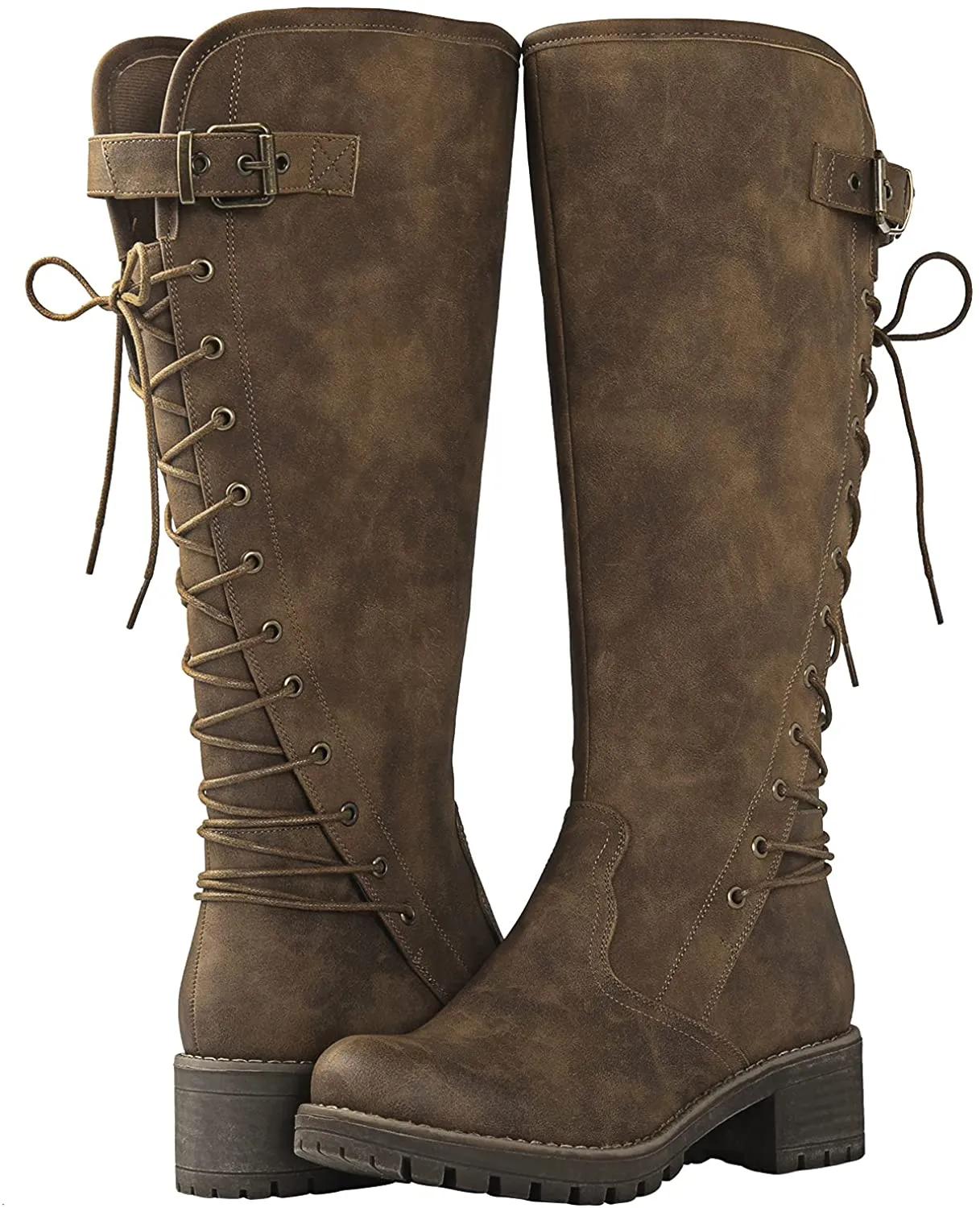 Women's Lace Up Back Knee High Fashion Boots