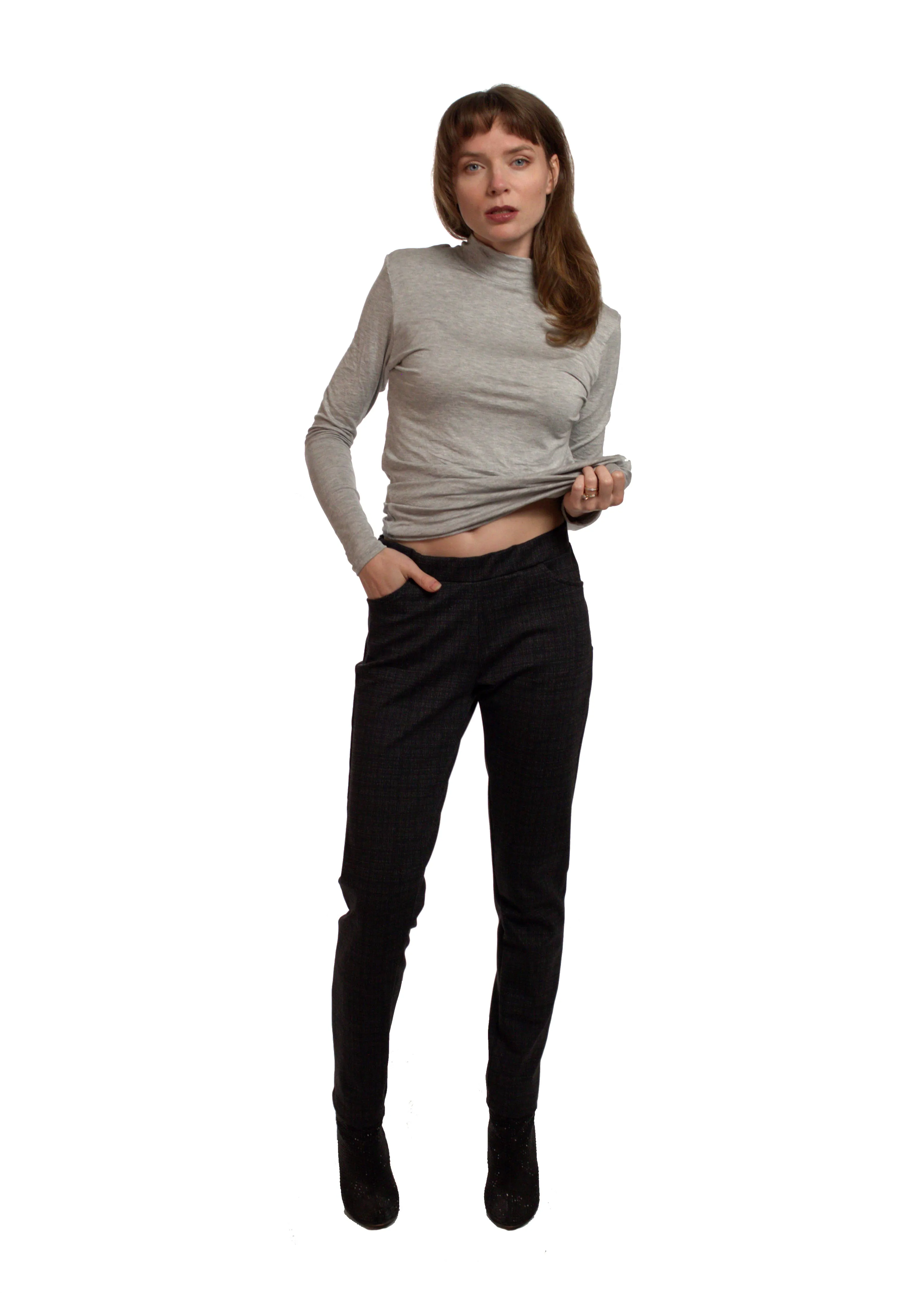 Women's Long Sleeve Turtleneck Rayon Spandex Top