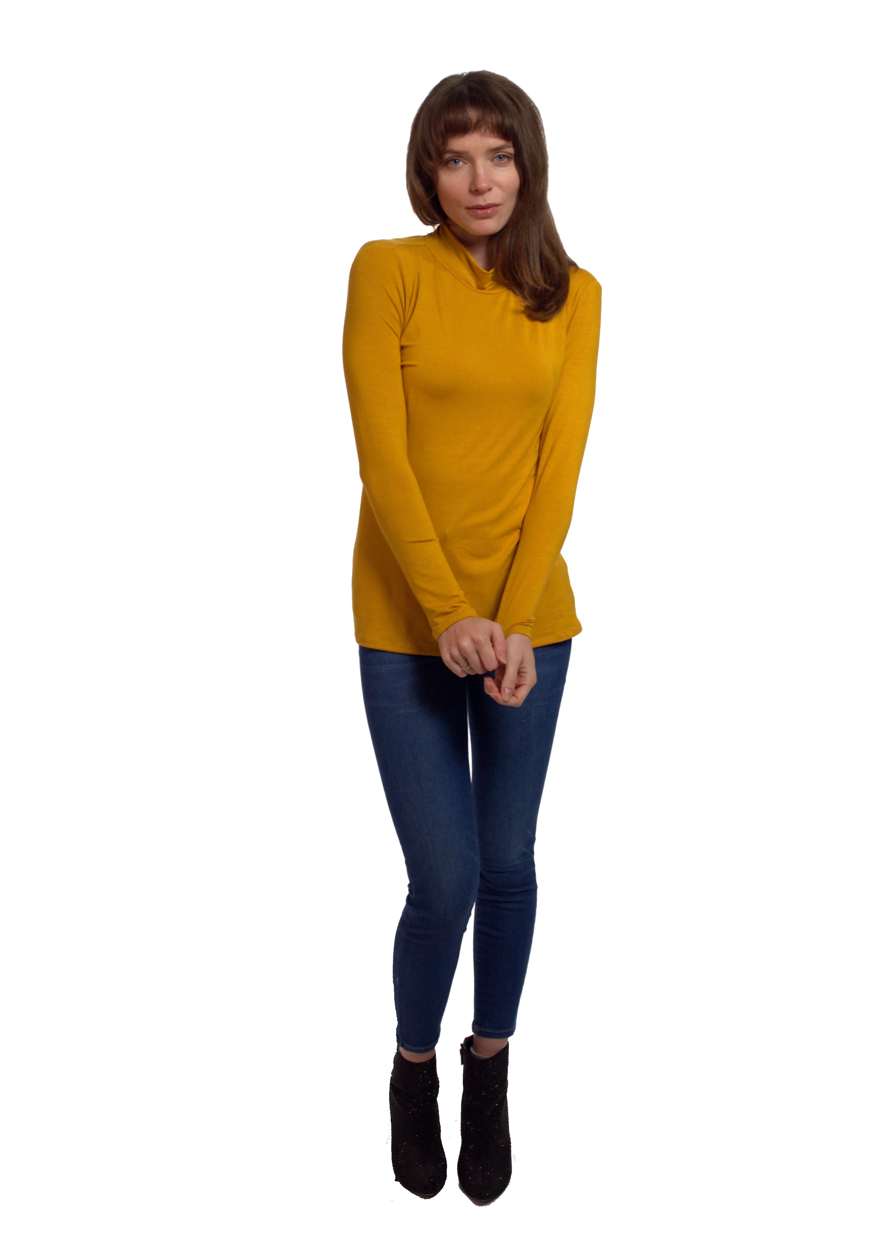 Women's Long Sleeve Turtleneck Rayon Spandex Top