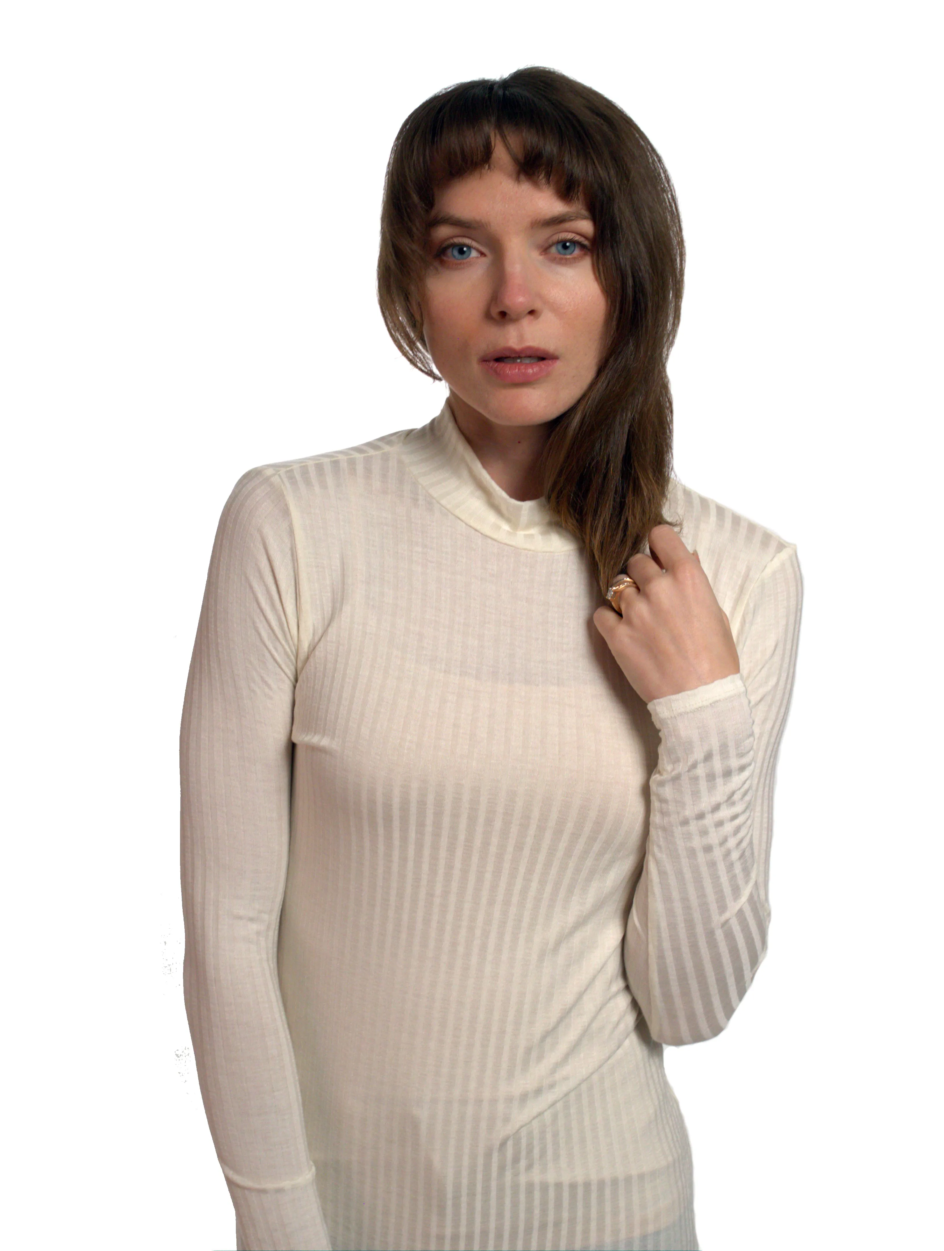 Women's Long Sleeve Turtleneck Rayon Spandex Top