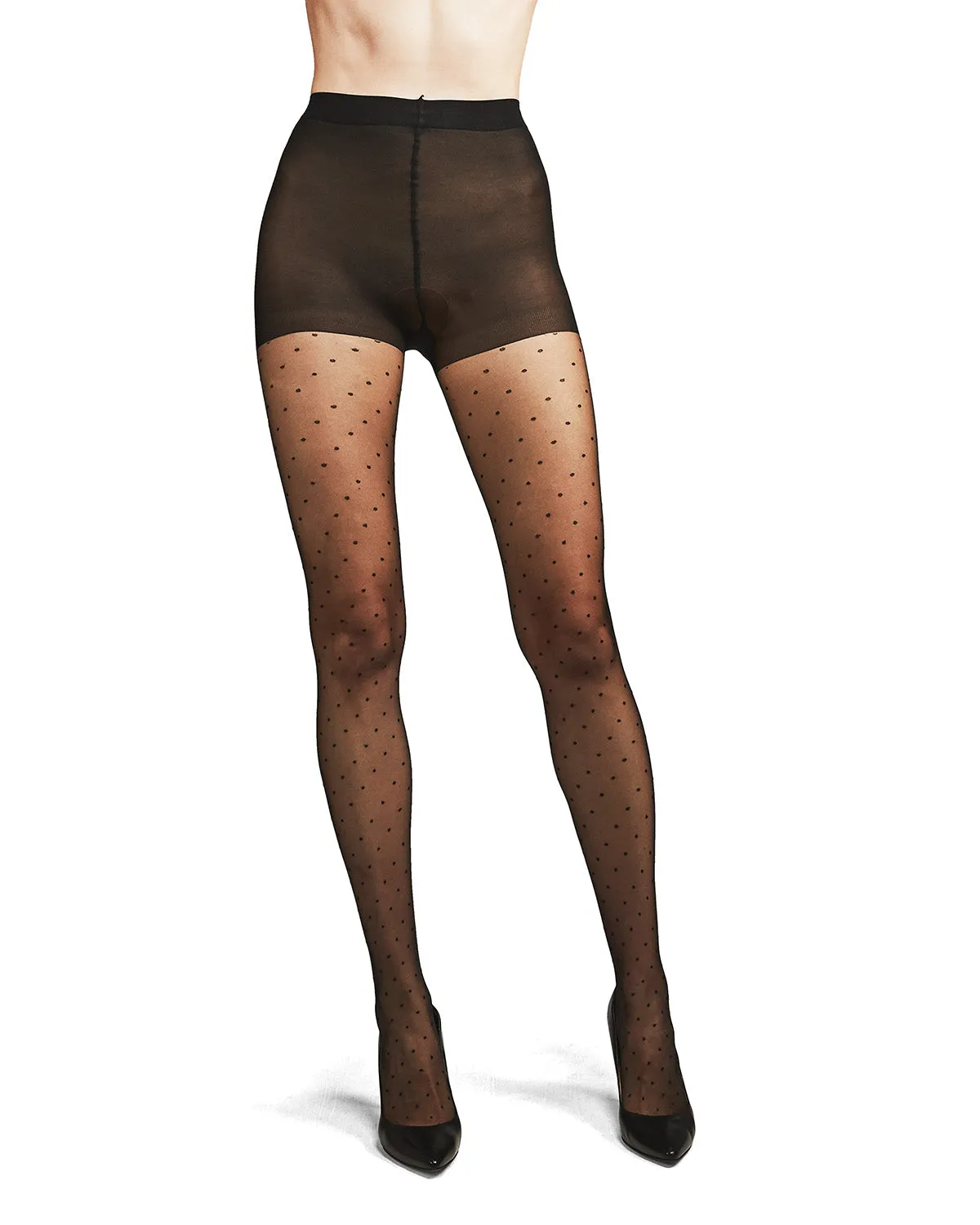 Women's Petite Point Dot Pattern Sheer Fashion Tights