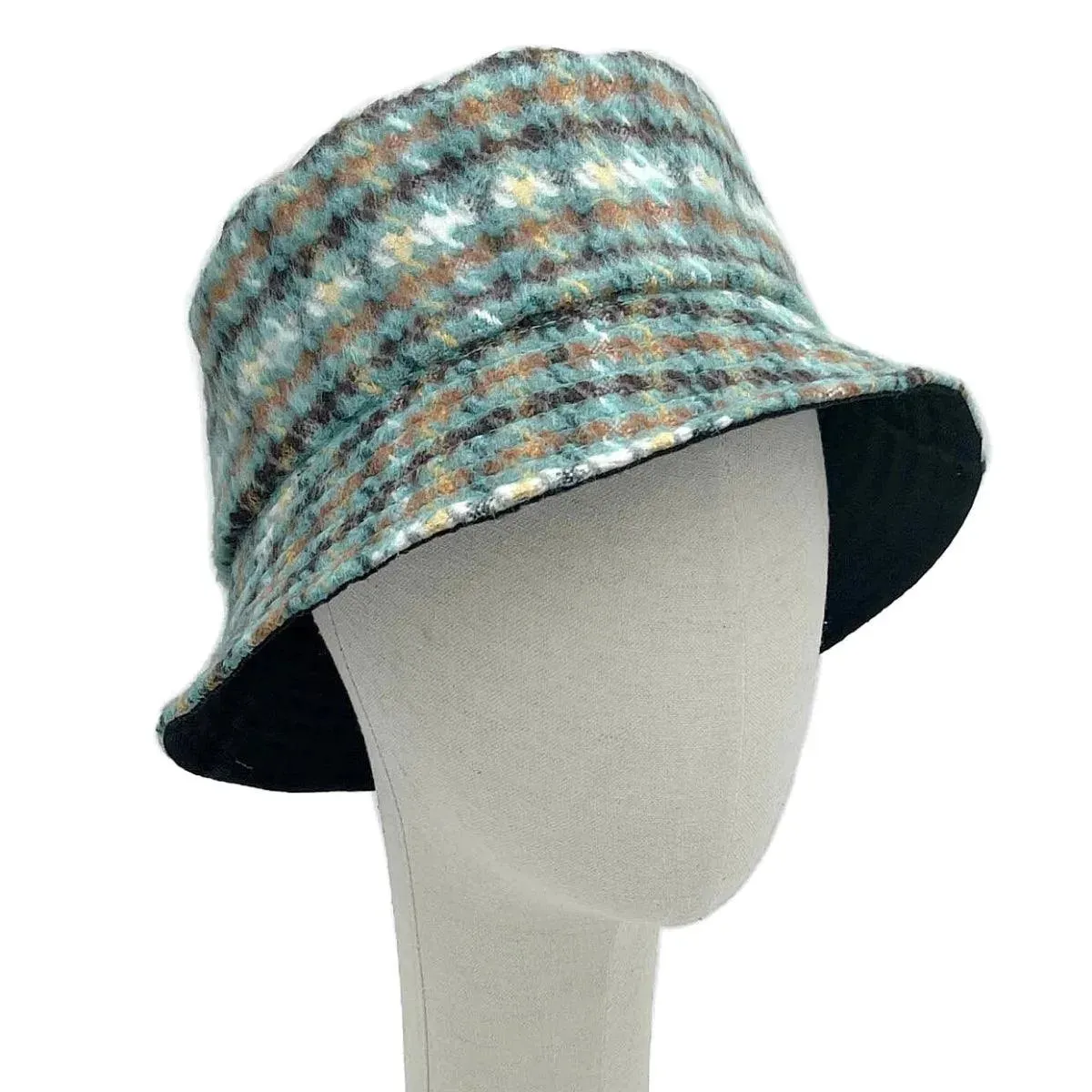 Women's Plaid Bucket Hat Green/Multi Fashionable and On-Trend