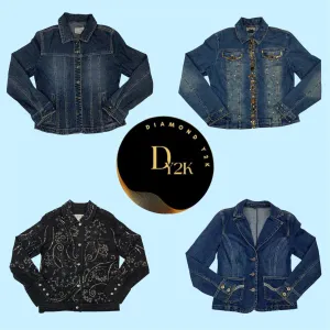 Y2K Style Embroidery Denim Jacket - Bold & Nostalgic (GRV-11-053)