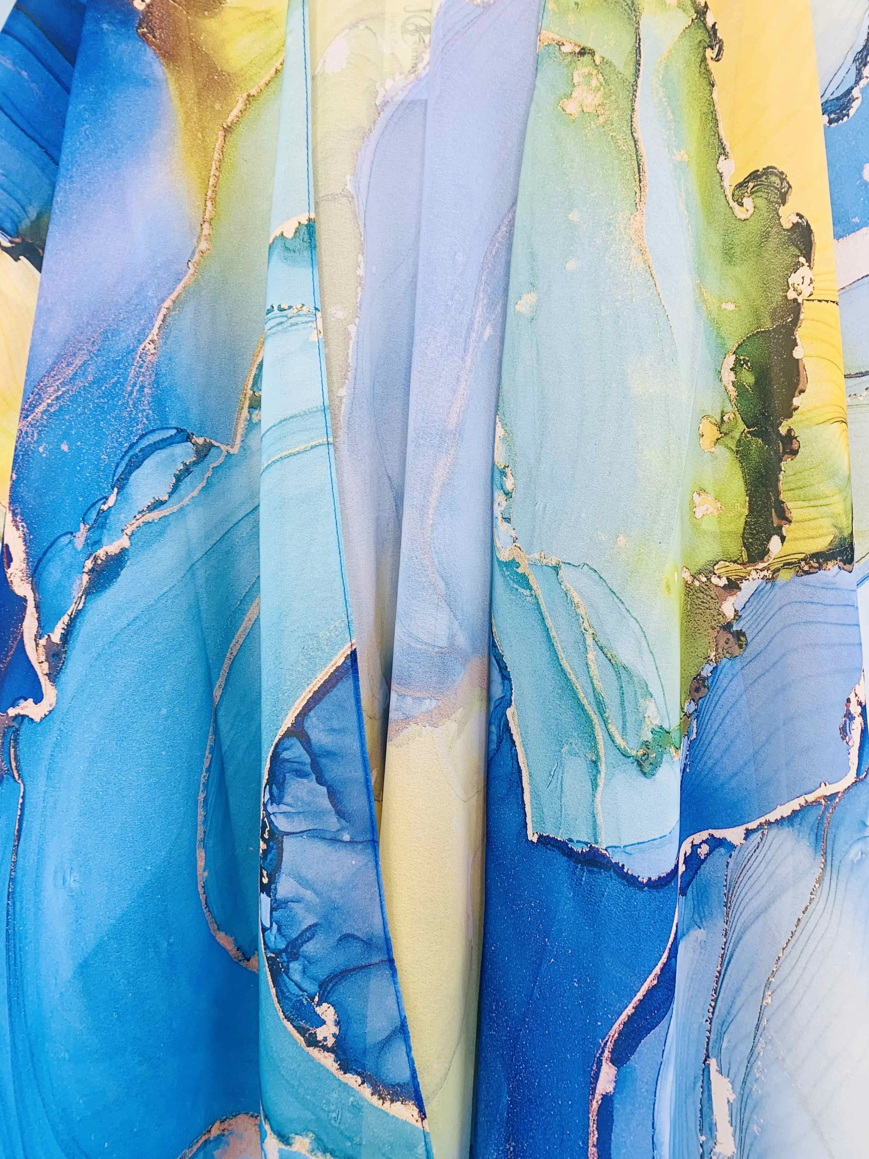 Yellow-Blue Marble Kimono