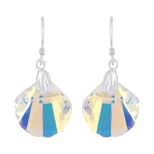 Yellow Chimes Crystals from Swarovski 925 Sterling Silver Hallmark and Certified Purity Sheer Depth Shell Crystal Earrings for Women and Girls