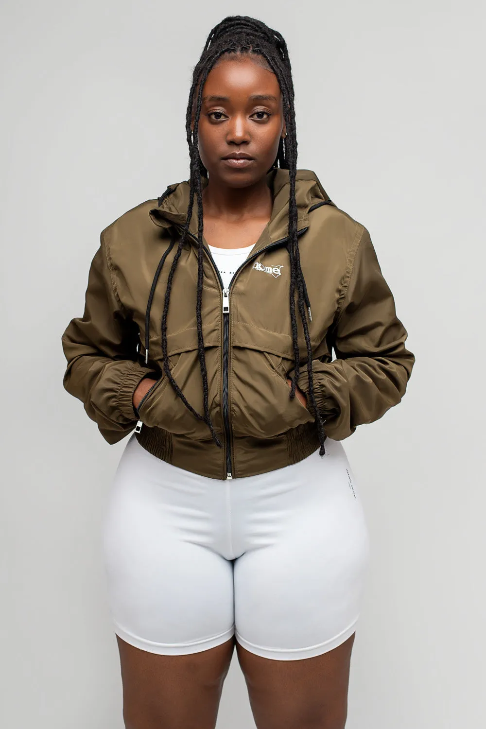 Zuma Cropped Bomber Jacket - Army Green