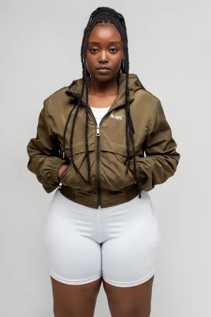 Zuma Cropped Bomber Jacket - Army Green